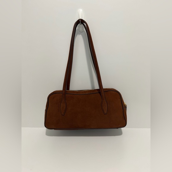 NEW Madewell Top-Zip Shoulder Bag in Soft Mahogany Suede NW382 $158 - Picture 7 of 12